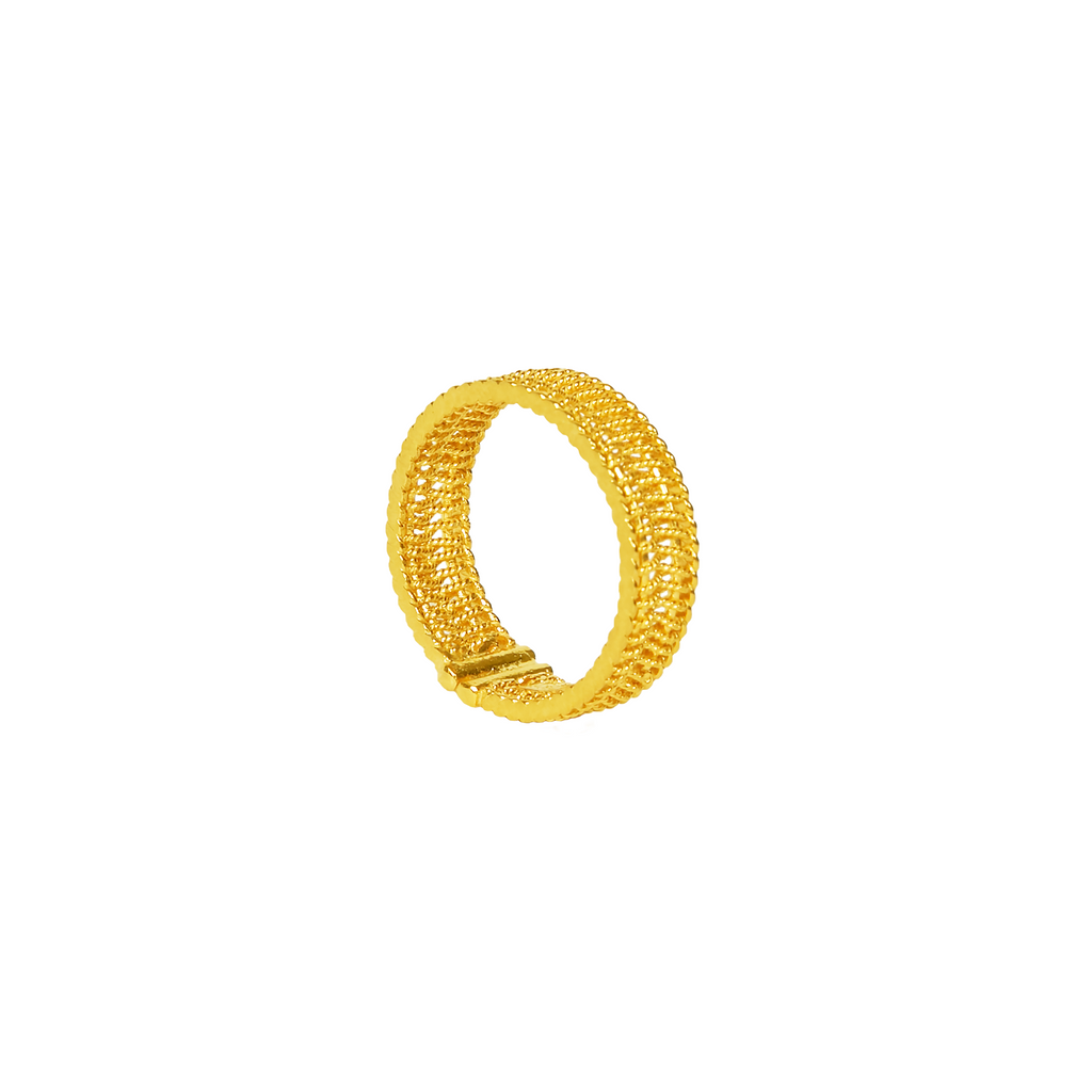 MEA AYAYA - SILVER RING - FILIGREE - GOLD PLATED MAÏ