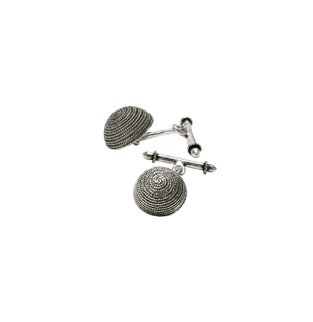 Cufflinks BAFFO - Filigree - Burnished silver | MEA AYAYA