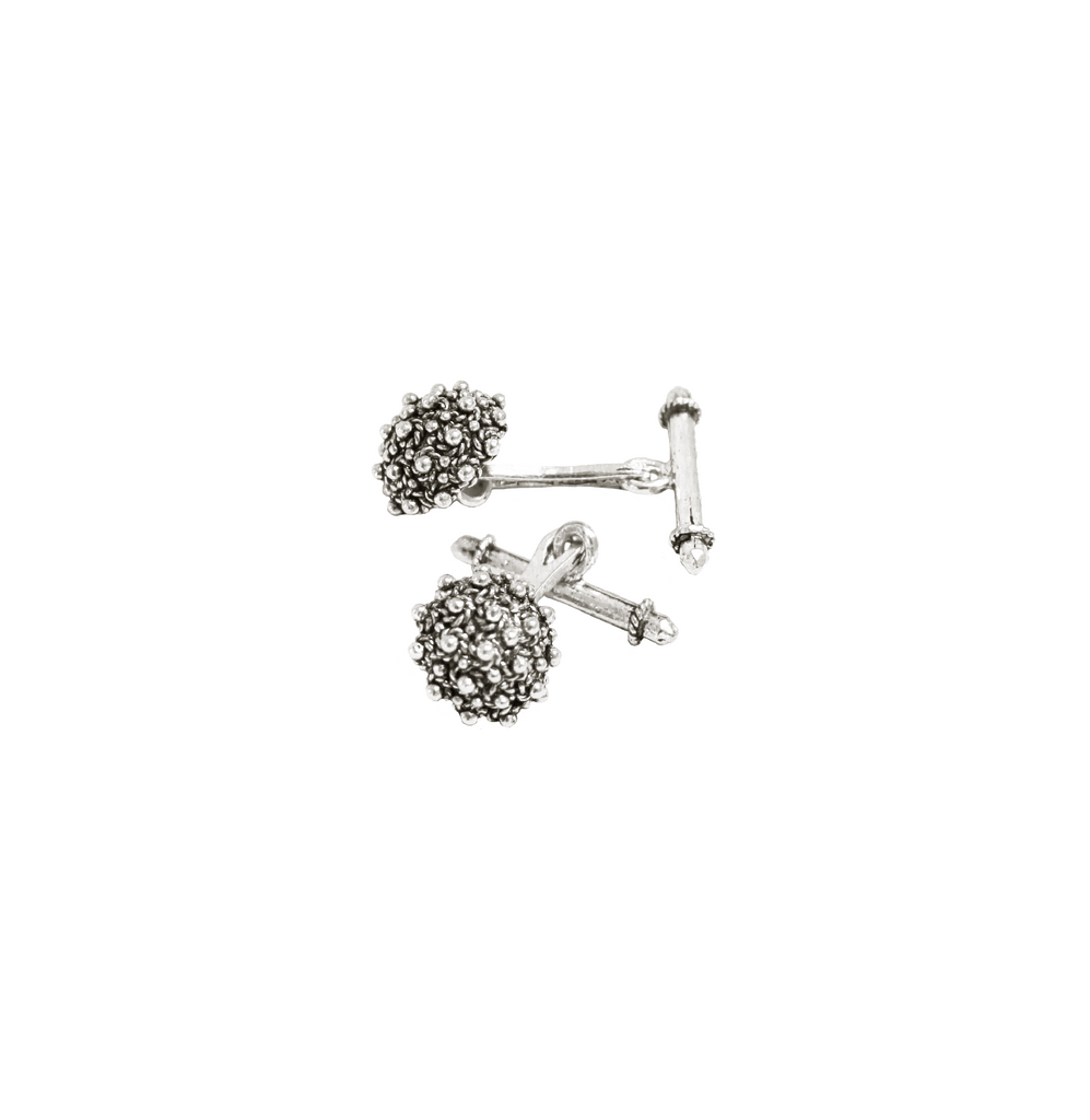 Cufflink NONNO- Filigree - Burnished silver | MEA AYAYA