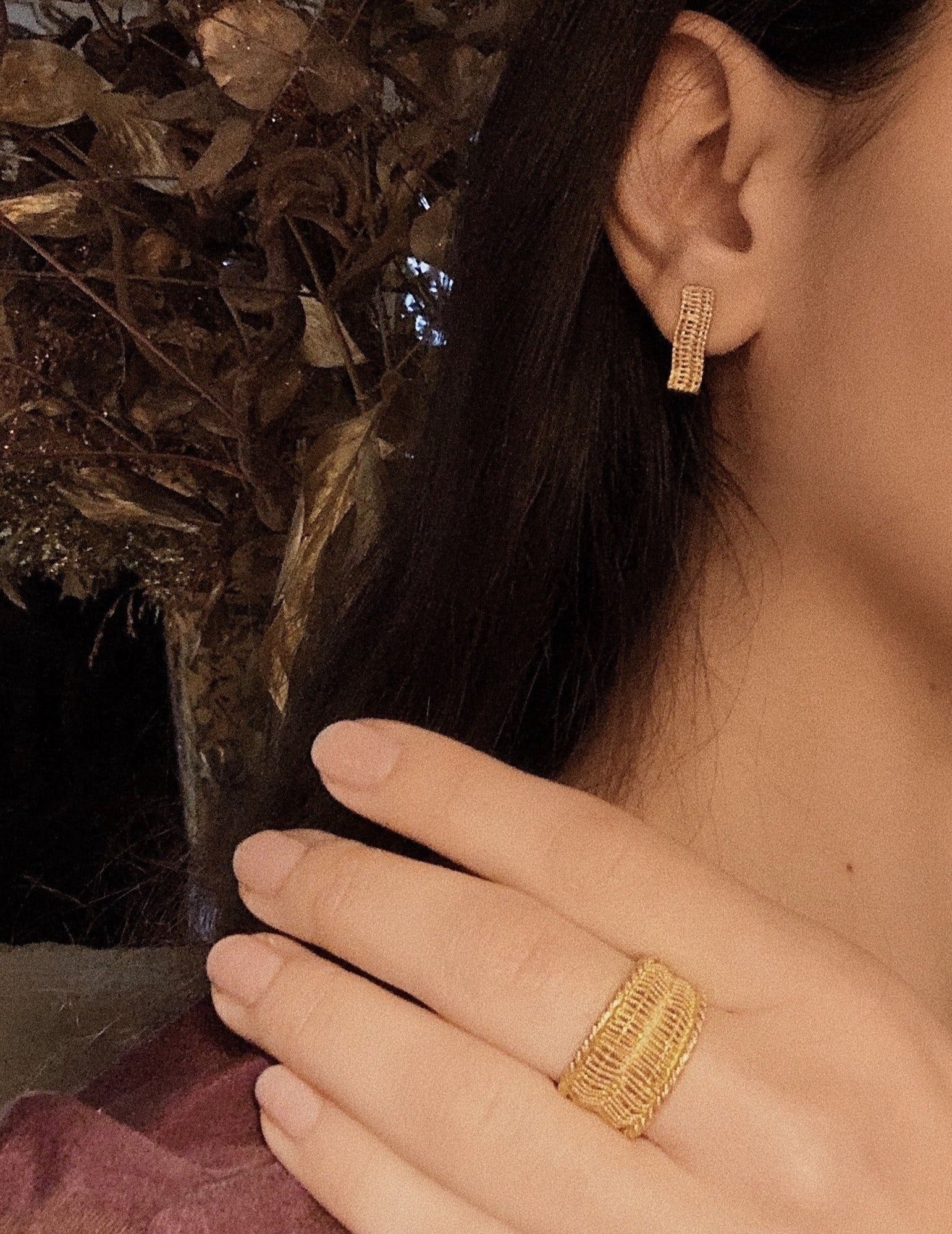 FIFINE Ring - Filigree - Gold-plated silver | MEA AYAYA