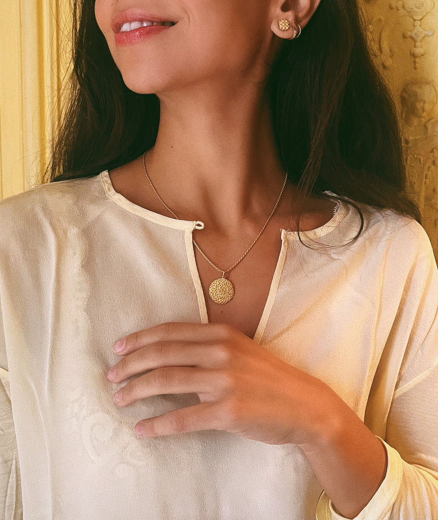 Pendant NONNA ROSA - Filigree - Silver 925/1000 gold plated | MEA AYAYA