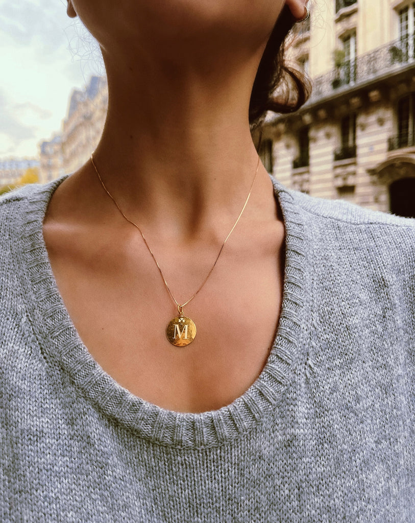 Pendant - customizable medal - filigree - 18K gold MEA AYAYA