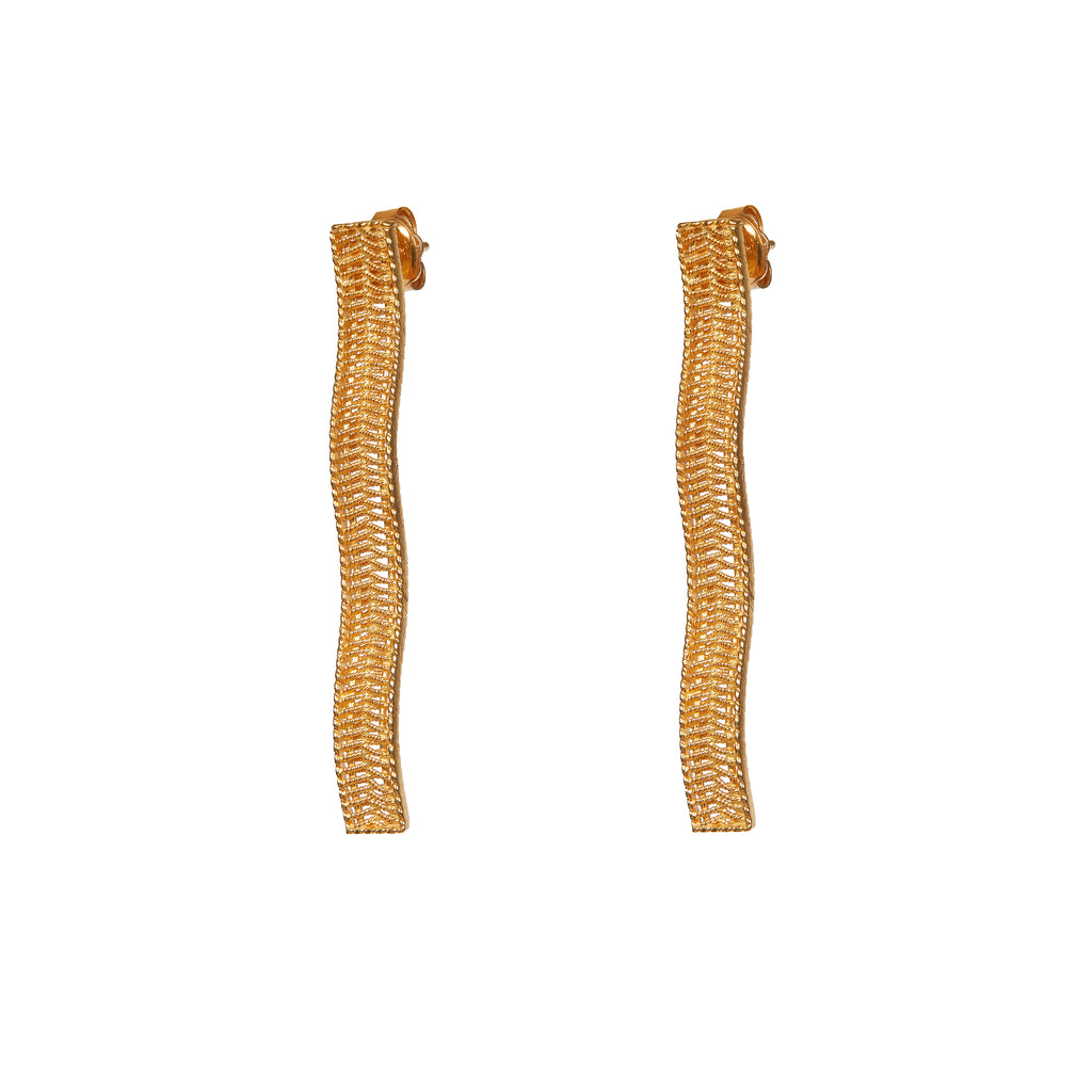 Earrings GRAND-MÈRE - Filigree - Gold-plated silver | MEA AYAYA