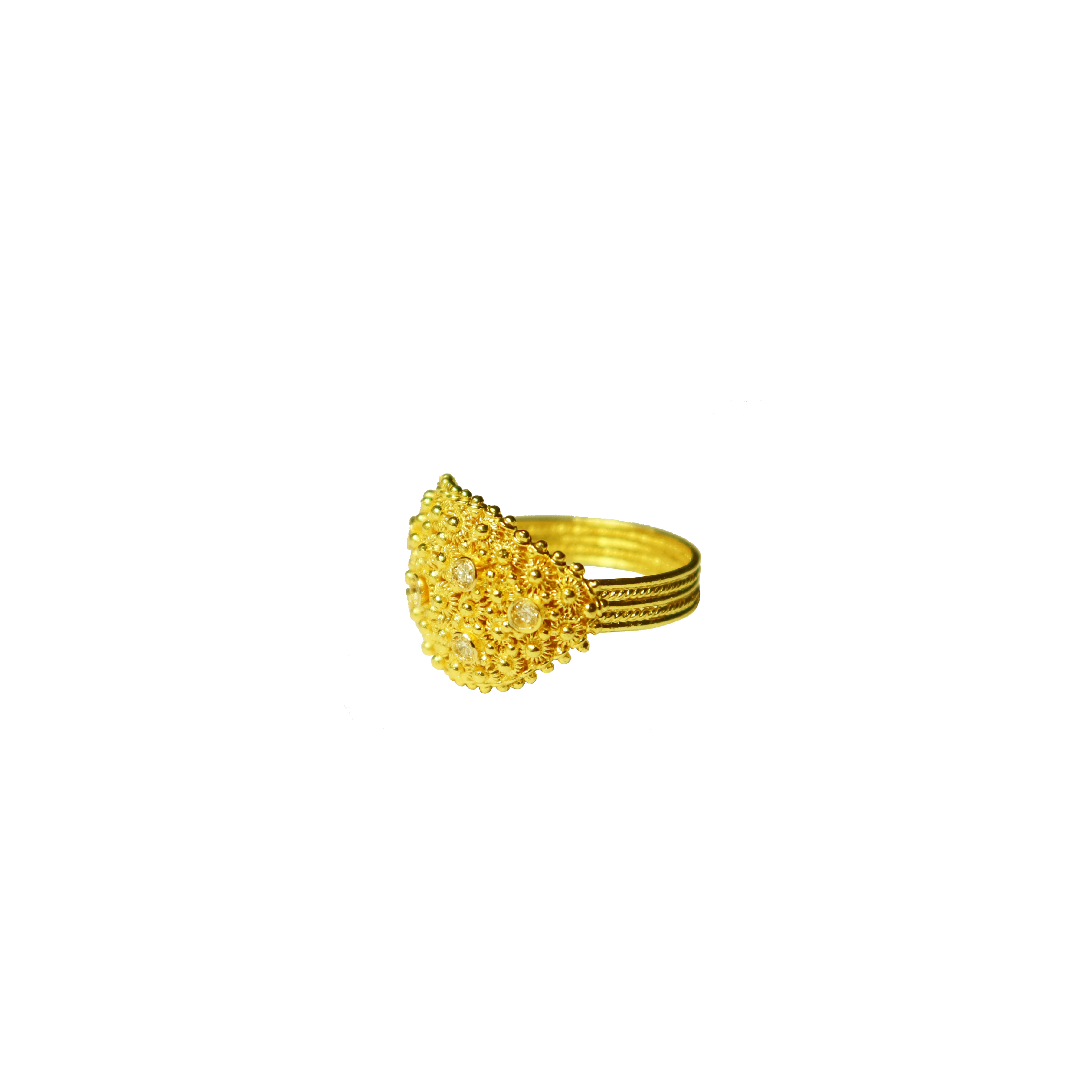 Ring MINOUCHE+ diamanti - Filigree - 18K Gold MEA AYAYA