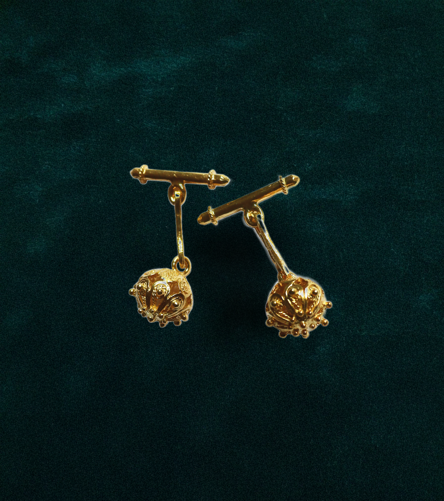 Bouton de manchette PAPY- Filigrane - Argent plaqué or | MEA AYAYA