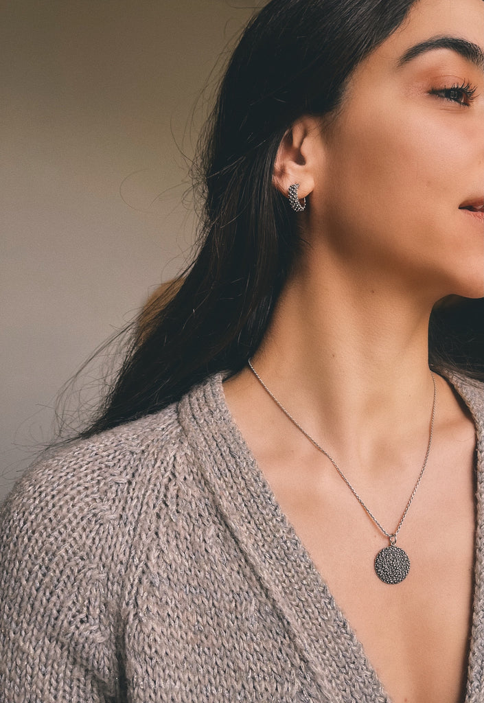 Boucles d’oreilles BABA - Filigrane - Argent bruni | MEA AYAYA