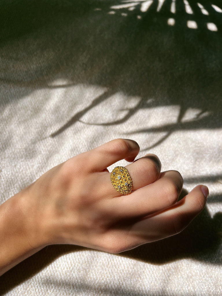 Bague MINOUCHE+ diamanti - Filigrane - Or 18K | MEA AYAYA